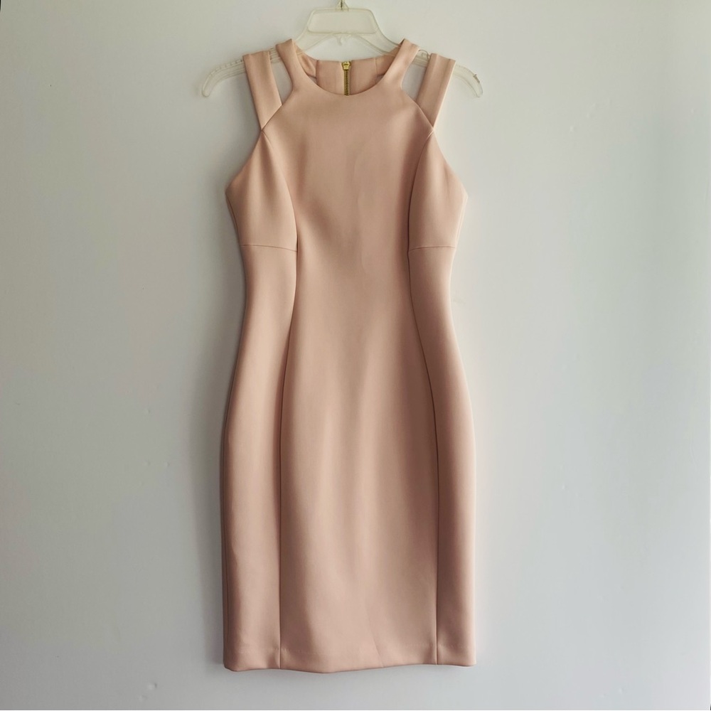 Calvin Klein Pink Halter Sheath Midi Dress NWOT